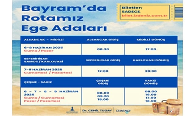 İZDENİZ’in yaz seferleri Kurban Bayramı’nın ikinci günü başlıyor