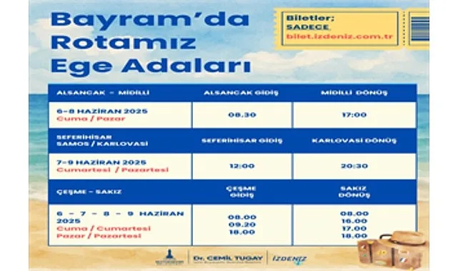 İZDENİZ’in yaz seferleri Kurban Bayramı’nın ikinci günü başlıyor