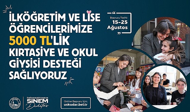 Üsküdar Belediyesi’nden öğrencilere 5 bin lira destek