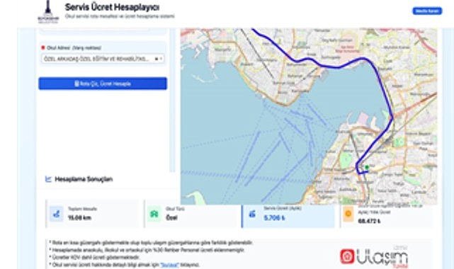 Servis ücretleri artık web sitesinden hesaplanacak