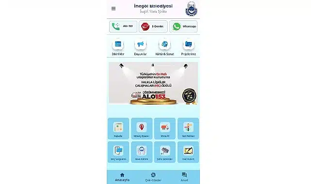 İnegöl Belediyesi’nin Tüm Hizmetleri Cebinizde